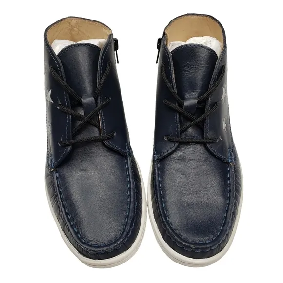 Marc Joseph | NIB Houston Bootie Navy Napa Preppy Leather Lace Up Boots Boy's 2
