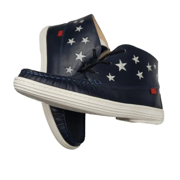 Marc Joseph | NIB Houston Bootie Navy Napa Preppy Leather Lace Up Boots Boy's 2