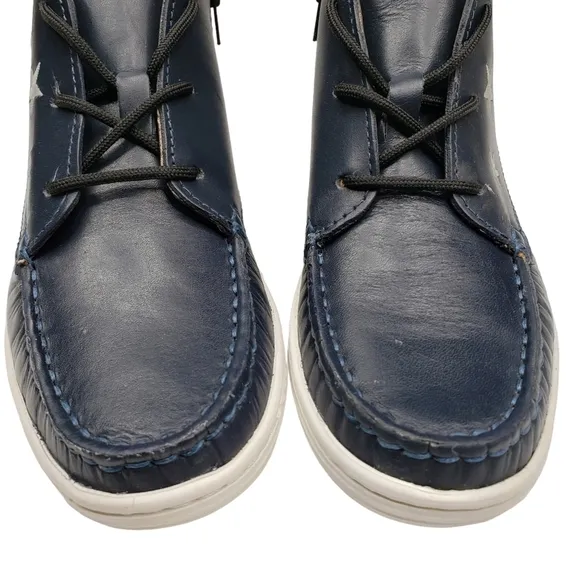 Marc Joseph | NIB Houston Bootie Navy Napa Preppy Leather Lace Up Boots Boy's 2