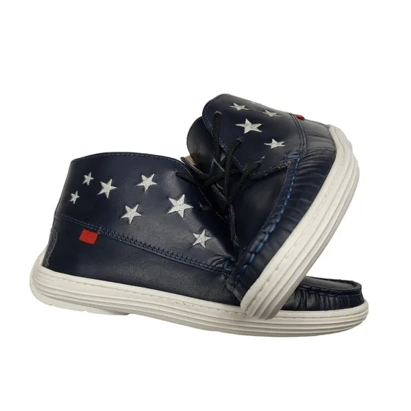 Marc Joseph | NIB Houston Bootie Navy Napa Preppy Leather Lace Up Boots Boy's 2