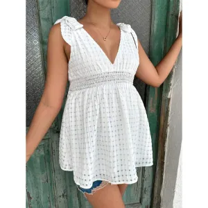 Maternity Tie Shoulder Peplum Tank Top