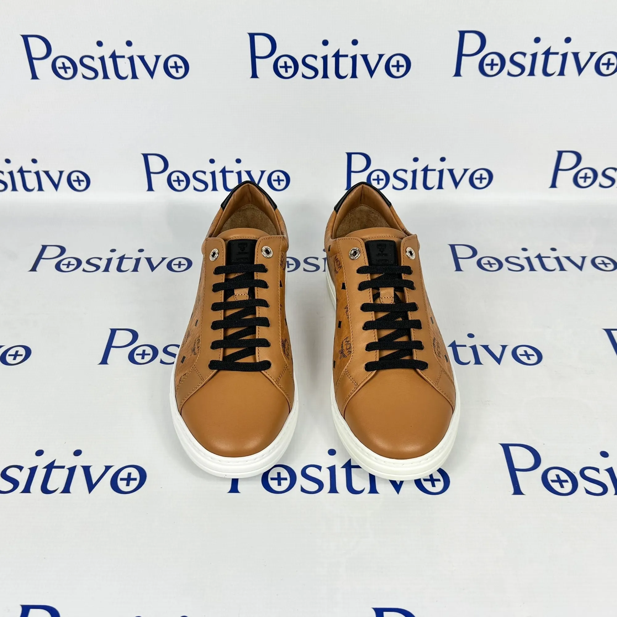 MCM Mens Terrain Derby Visetos Cognac Low Top Sneakers