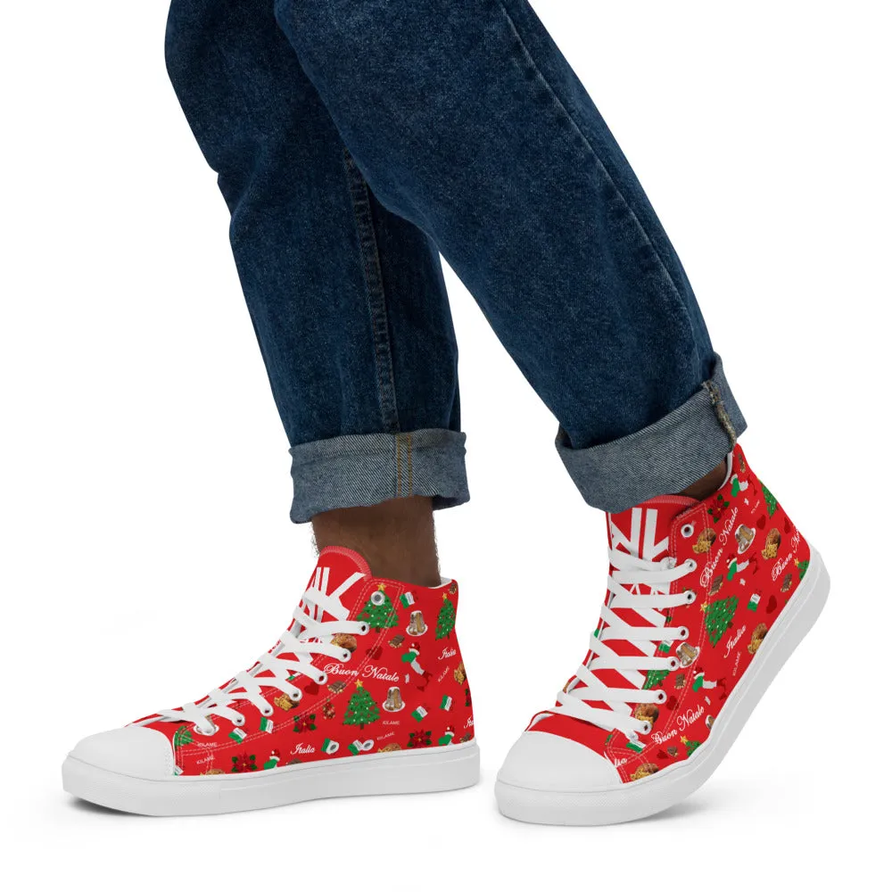 Men’s high top canvas shoes 'Buon Natale'