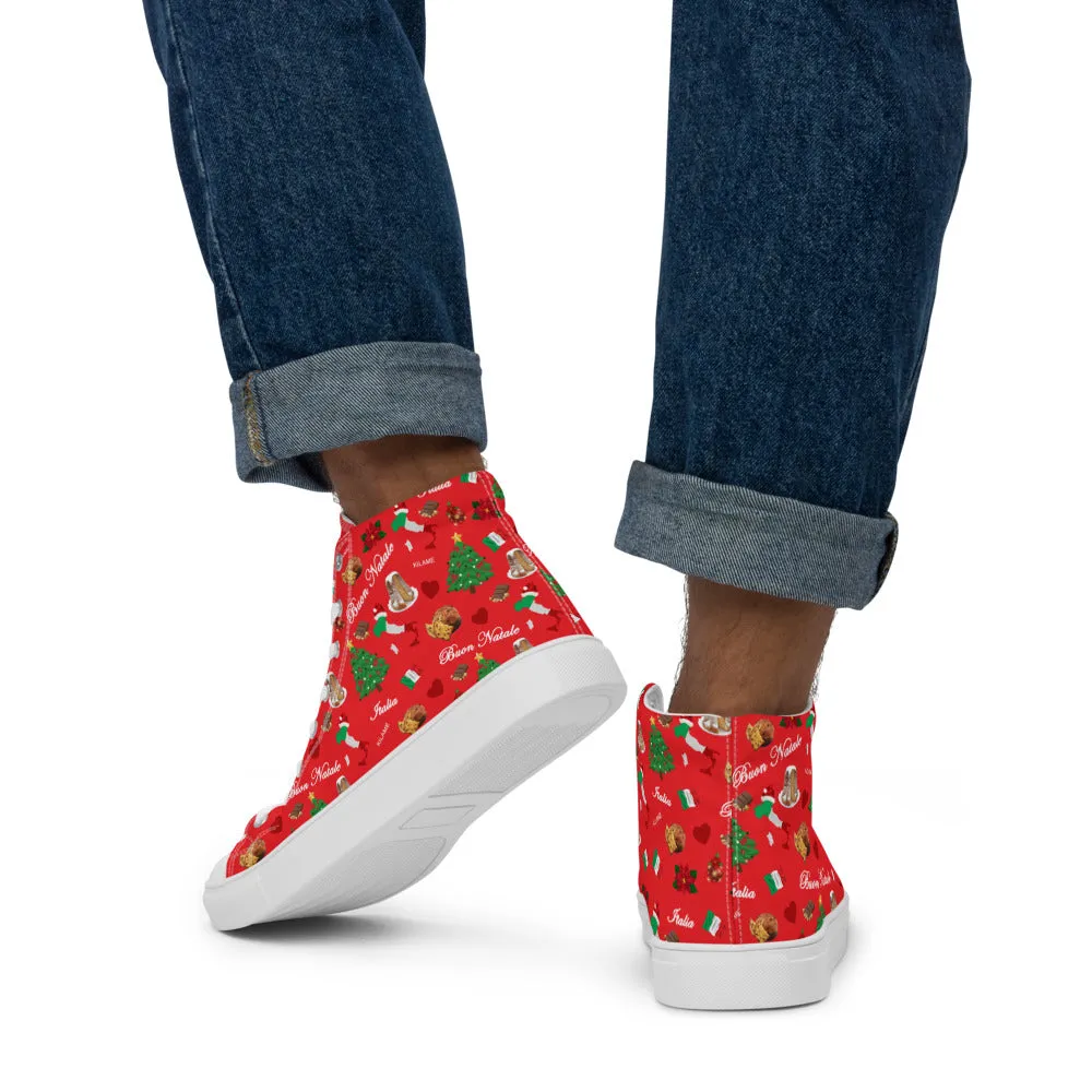 Men’s high top canvas shoes 'Buon Natale'