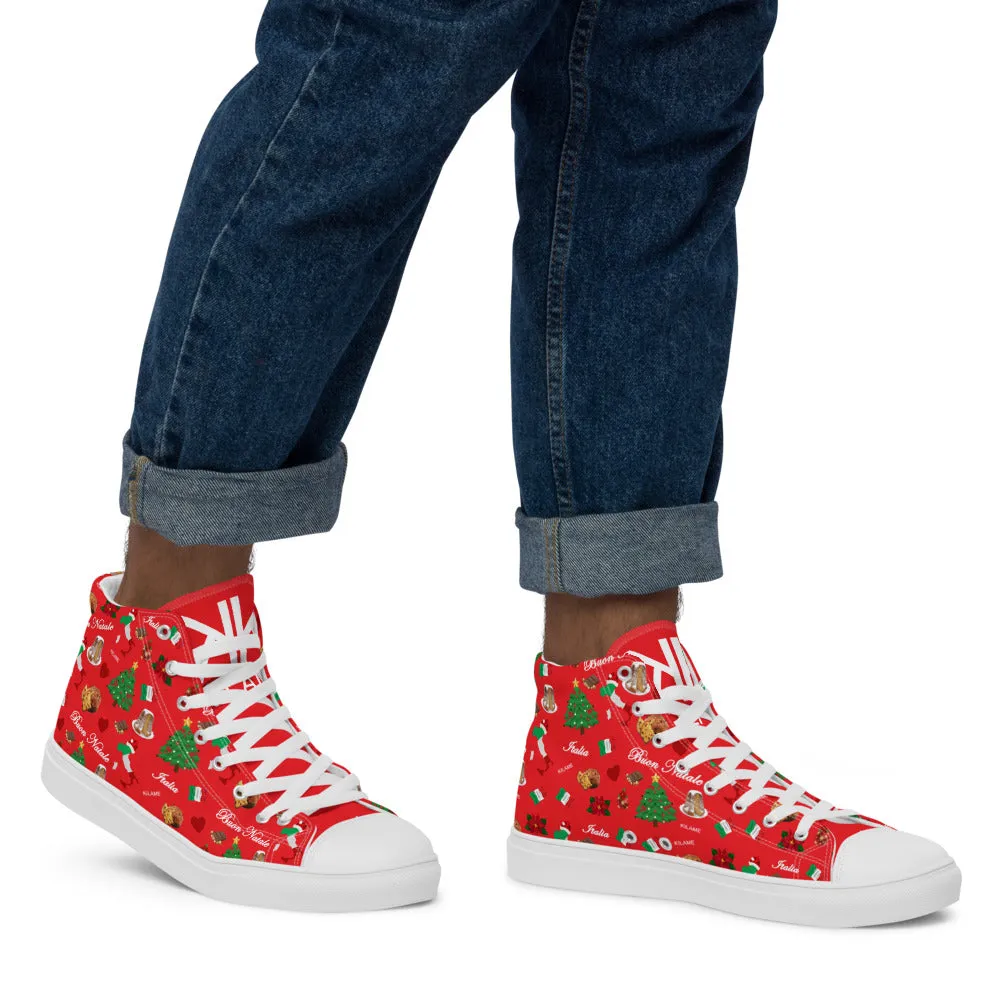 Men’s high top canvas shoes 'Buon Natale'