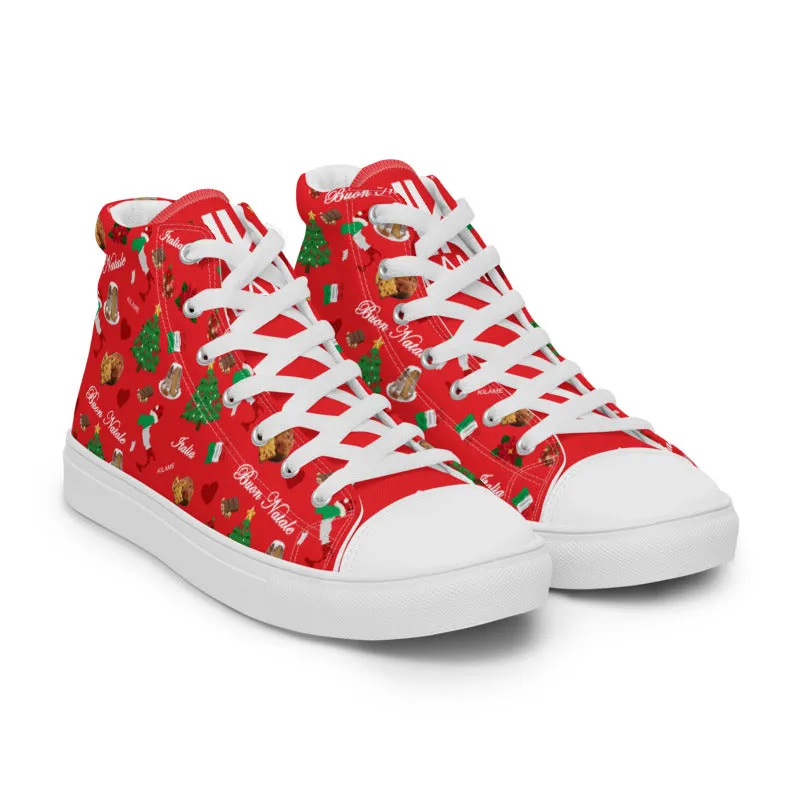 Men’s high top canvas shoes 'Buon Natale'