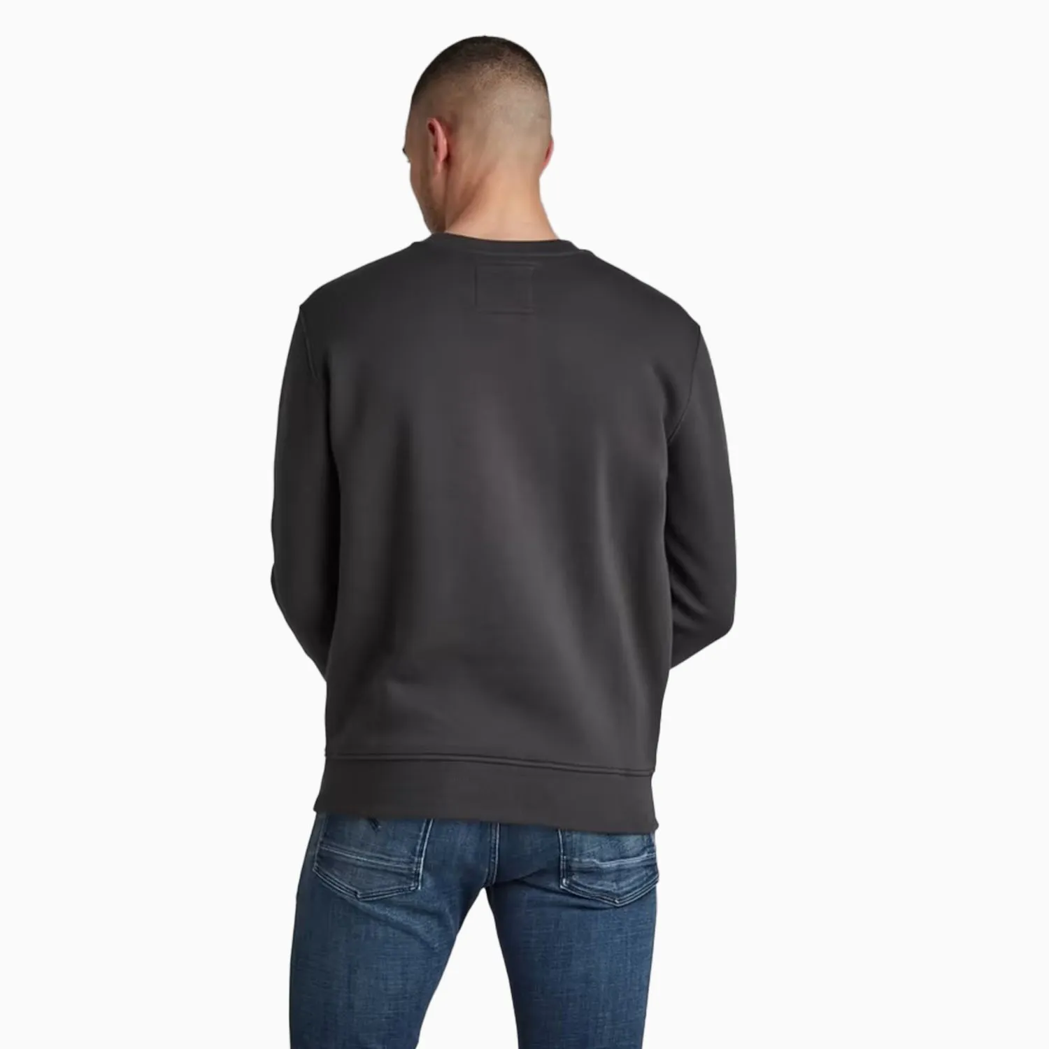 Men's Raw Double Layer Crew Neck Sweatshirt