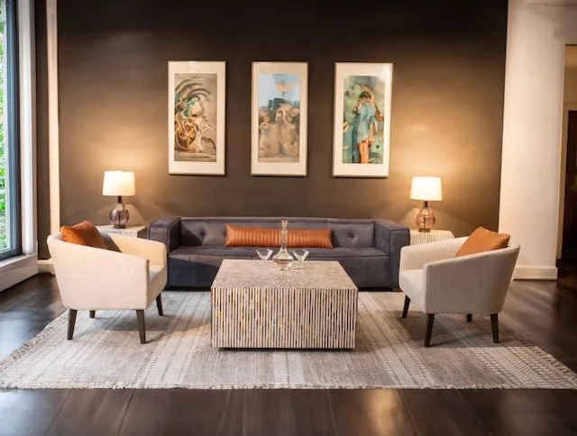 Milano Blue Leather Sofa