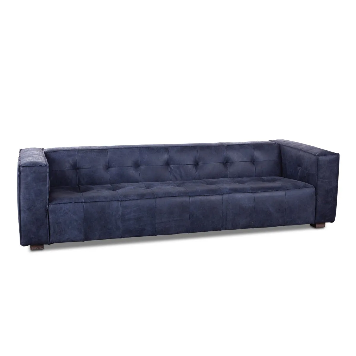 Milano Blue Leather Sofa