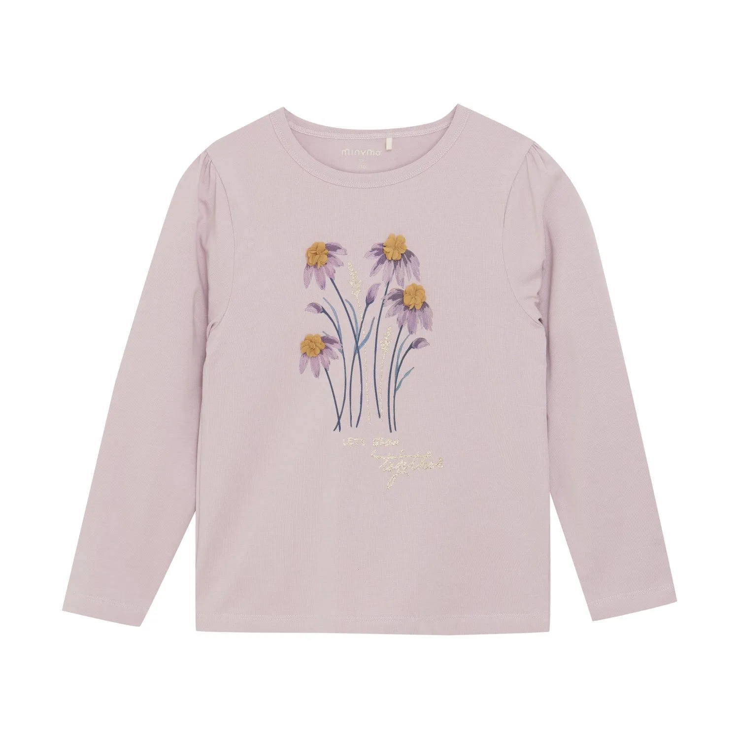 Minymo 'Lets Grow Together' Flower Tee Lilac