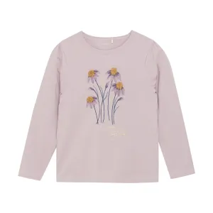 Minymo 'Lets Grow Together' Flower Tee Lilac