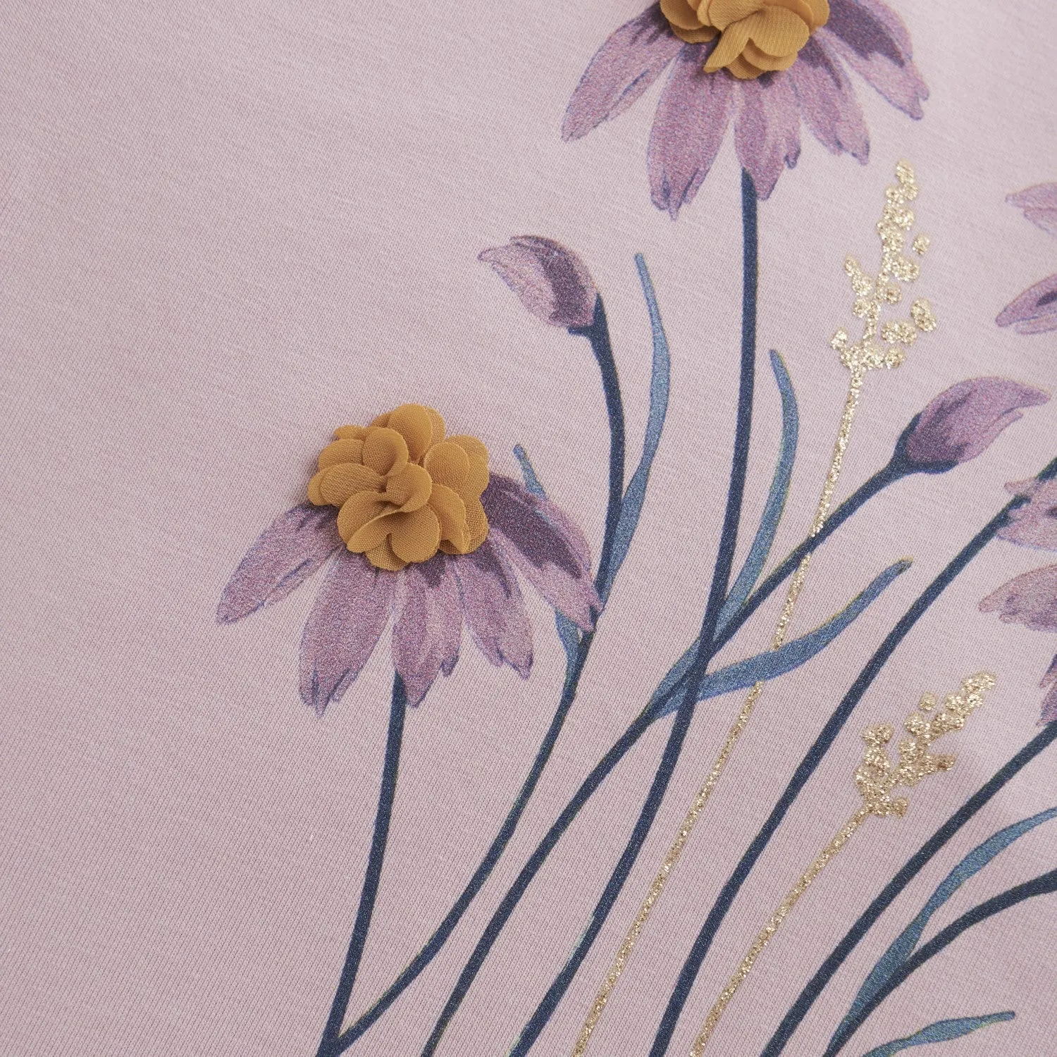 Minymo 'Lets Grow Together' Flower Tee Lilac