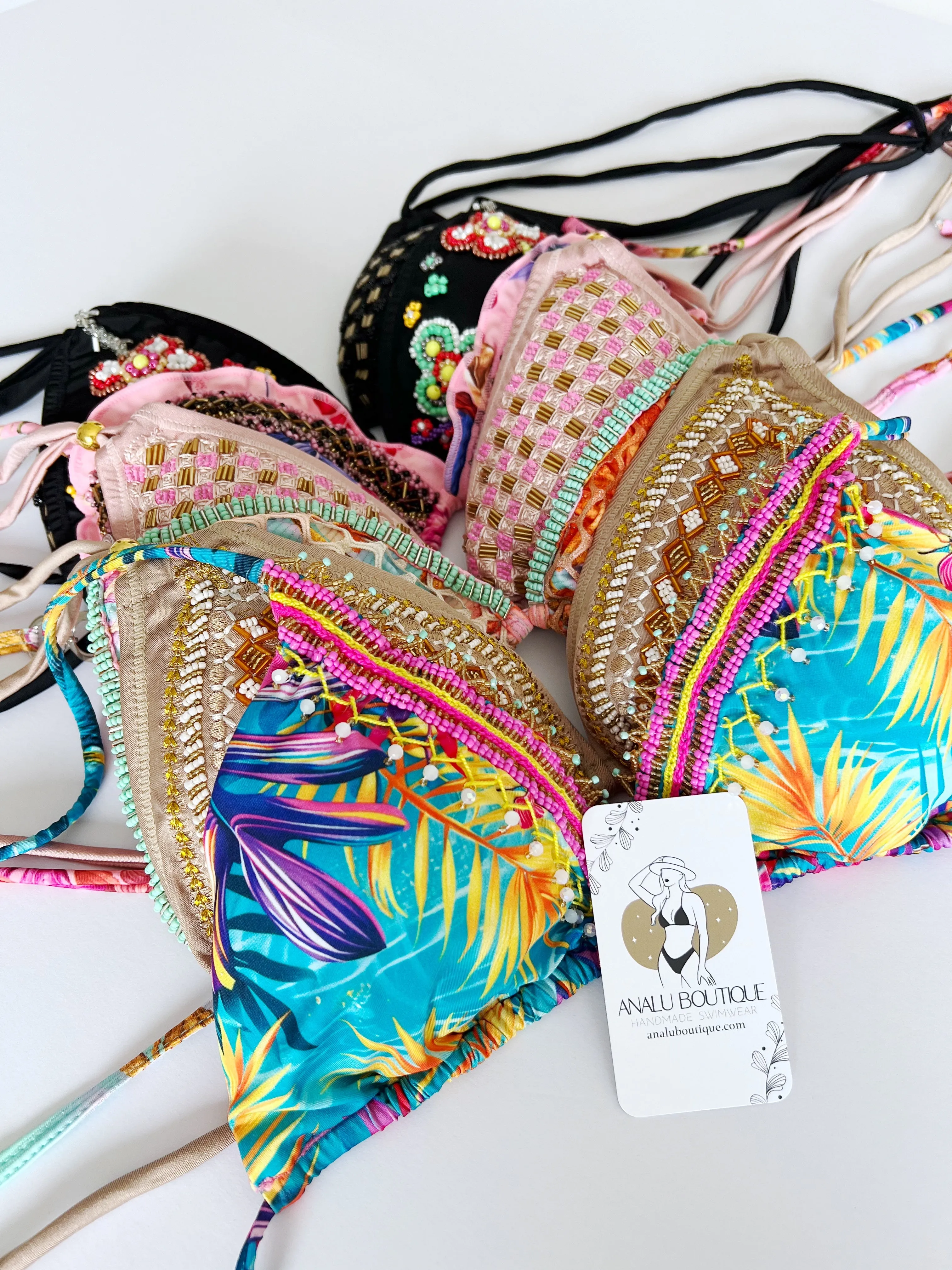 Mix & Match Beaded Colombian Bikini Tops