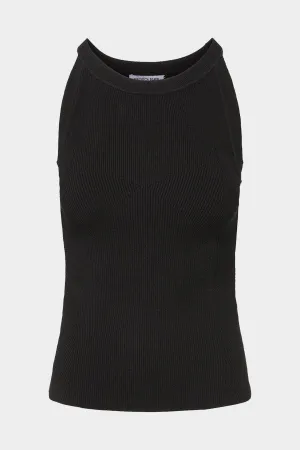 Moulin Ribbed-Knit Top in Black