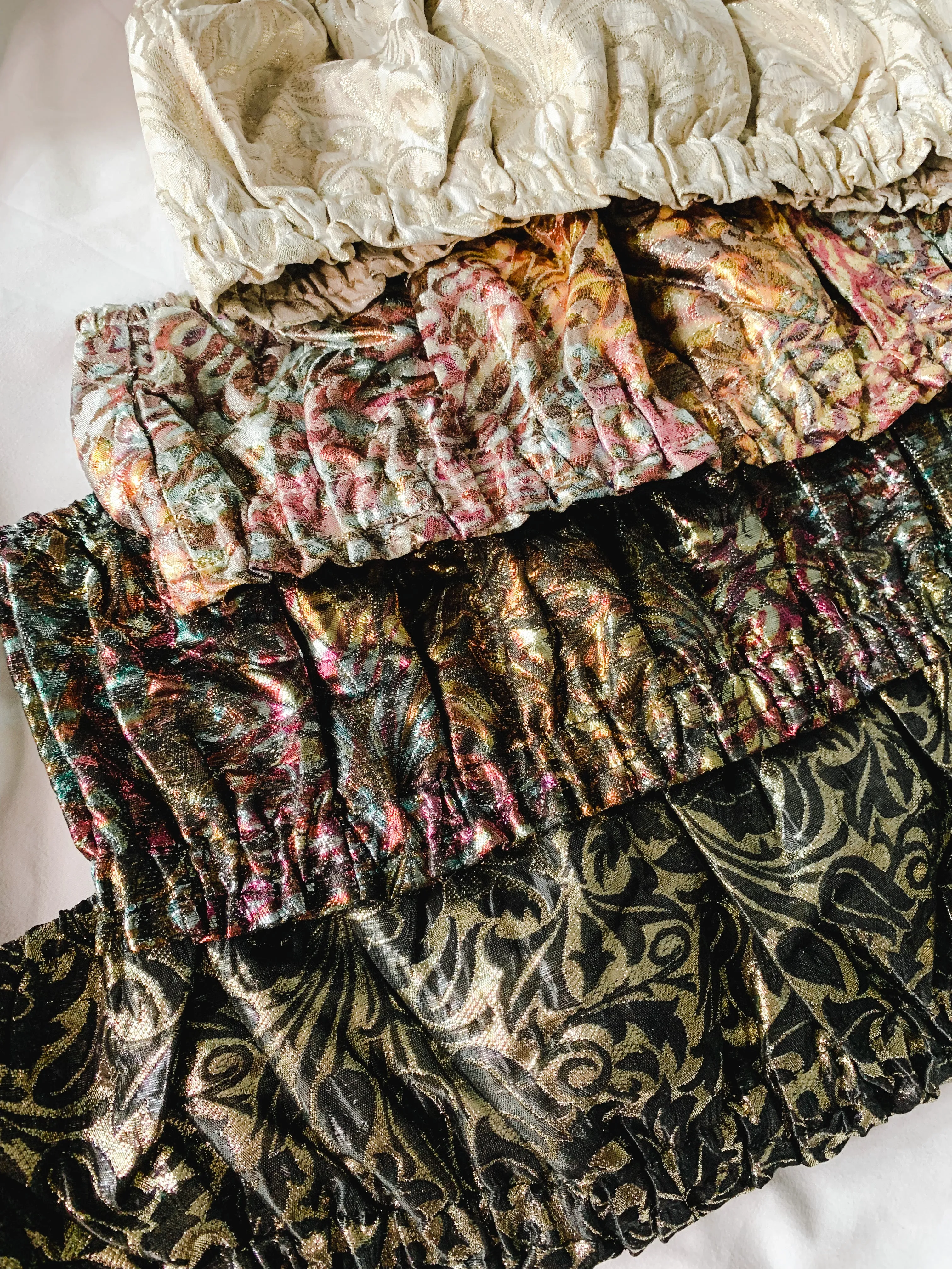 Multicolor Shimmer Brocade Bandeau Top