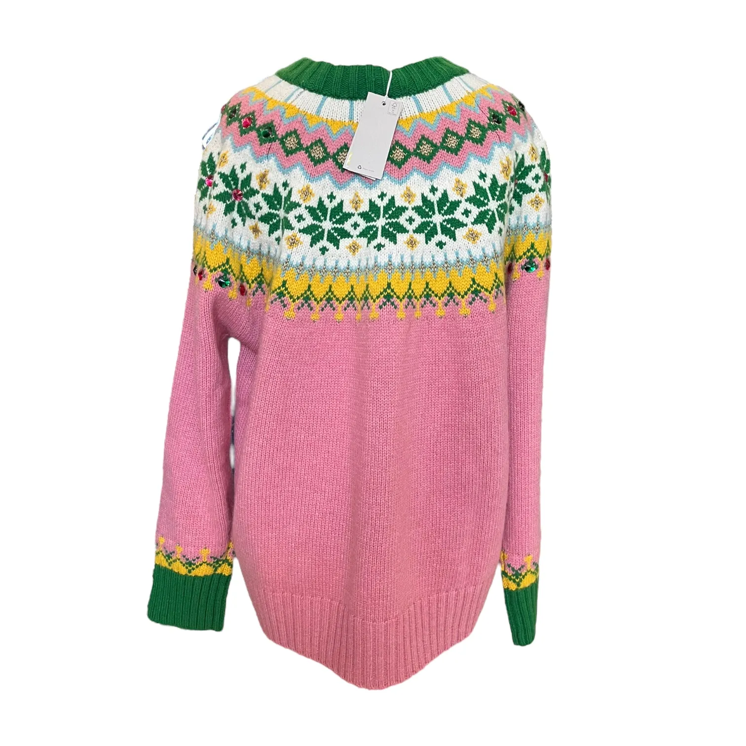 NEW Boden Pink and Green Sparkly Jumper