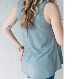 New Genes Maternity - Sasha Maternity and Nursing Tank Top -Steal Blue