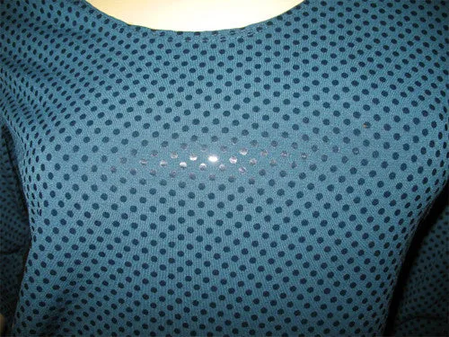 NEW MADE In USA Womens Tops TEAL BLUE Color 3/4 Sleeve Glitters Sparkle SEQUINS TOP Occasion Clothes Small