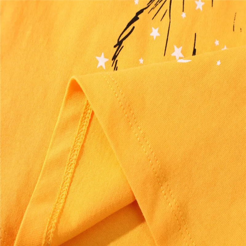 New Spring Girls Embroidered Unicorn Fashion Cotton Tops - Pink, Yellow
