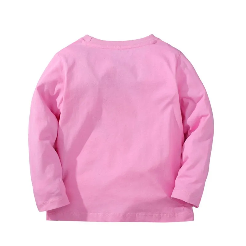 New Spring Girls Embroidered Unicorn Fashion Cotton Tops - Pink, Yellow