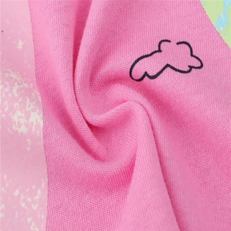 New Spring Girls Embroidered Unicorn Fashion Cotton Tops - Pink, Yellow