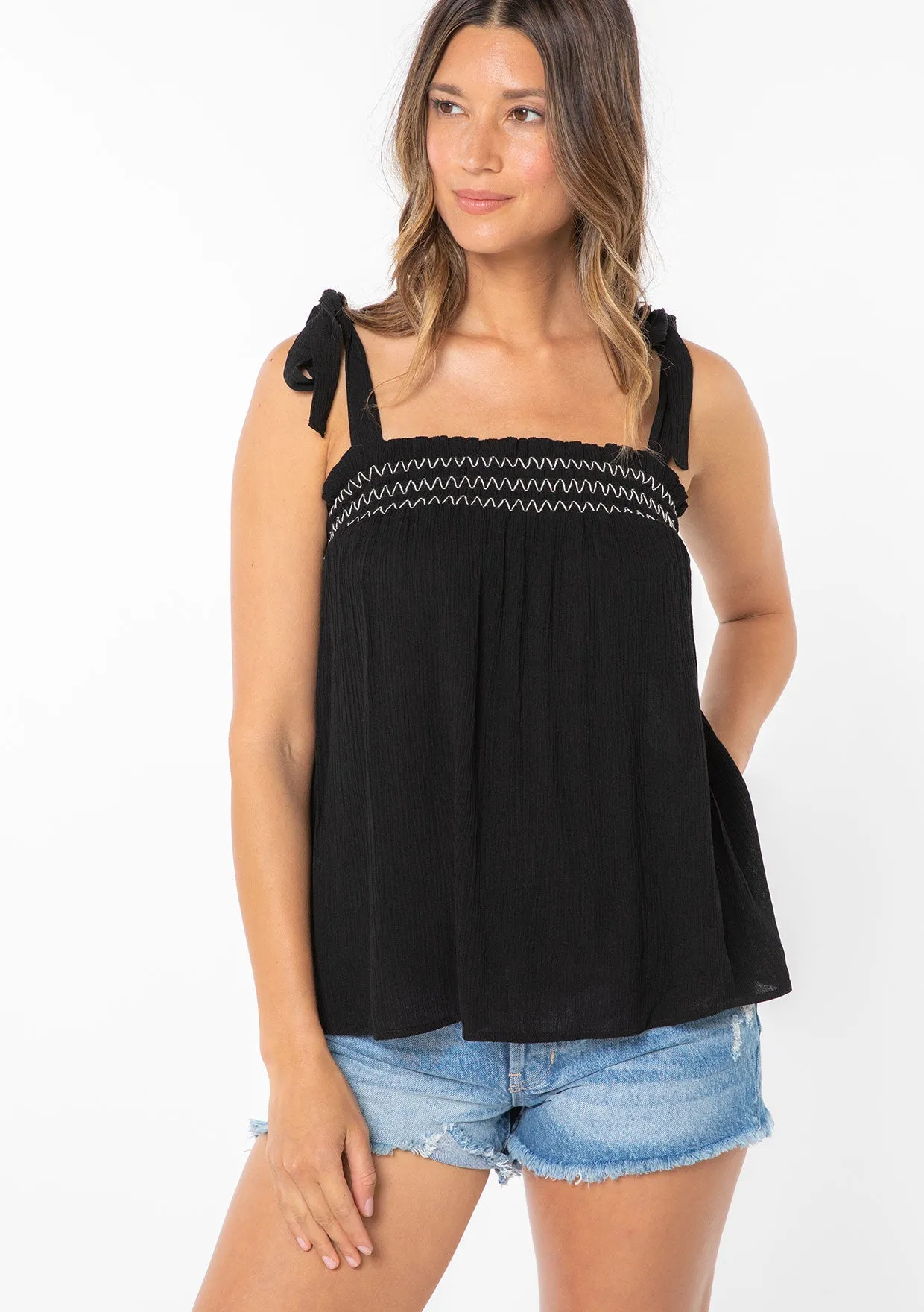 Nix Tie Shoulder Tank Top