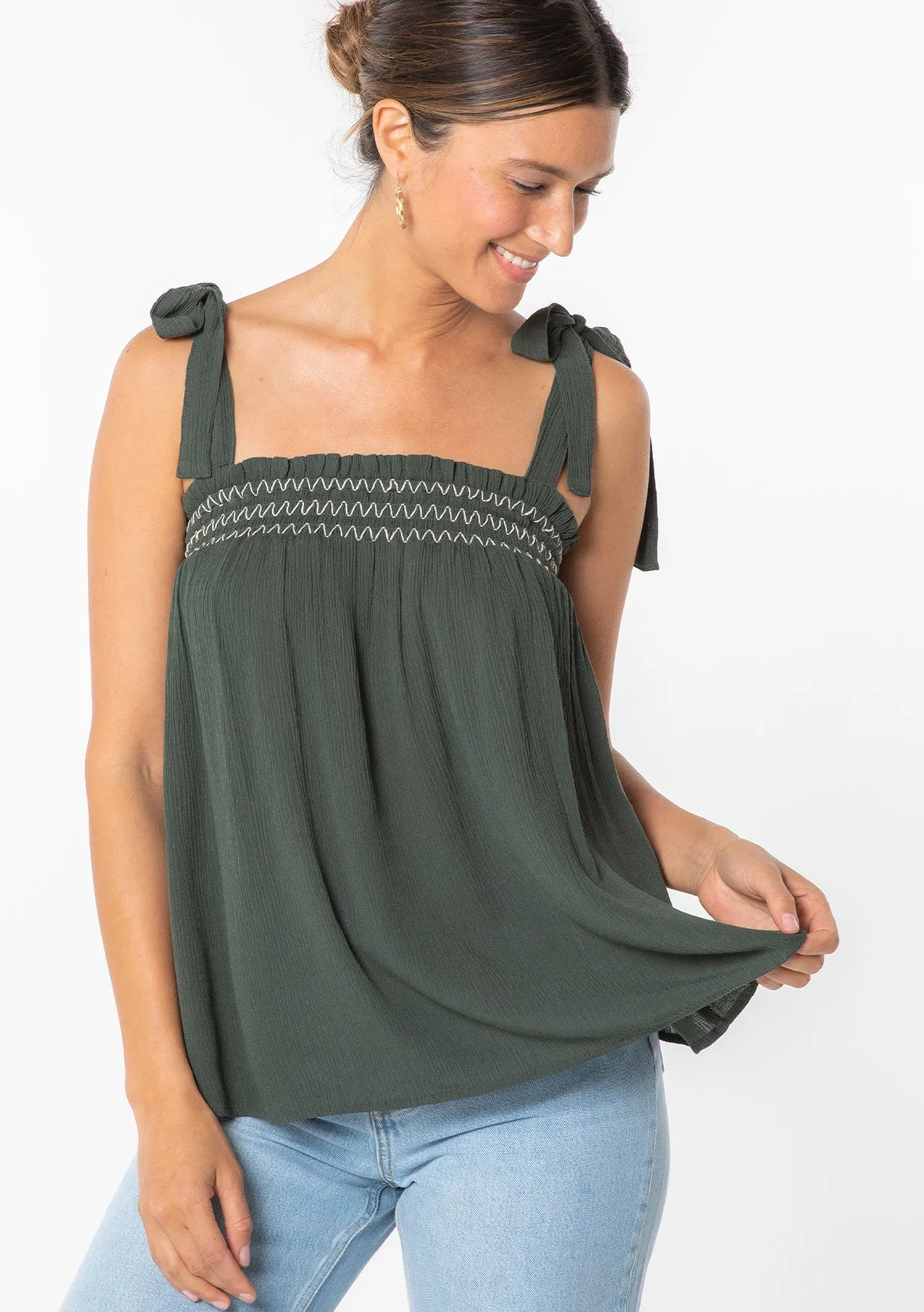 Nix Tie Shoulder Tank Top