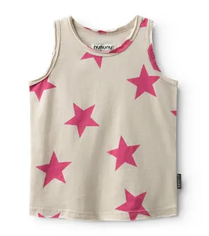 nununu- Star Tank Top (smokey natural/hot pink)
