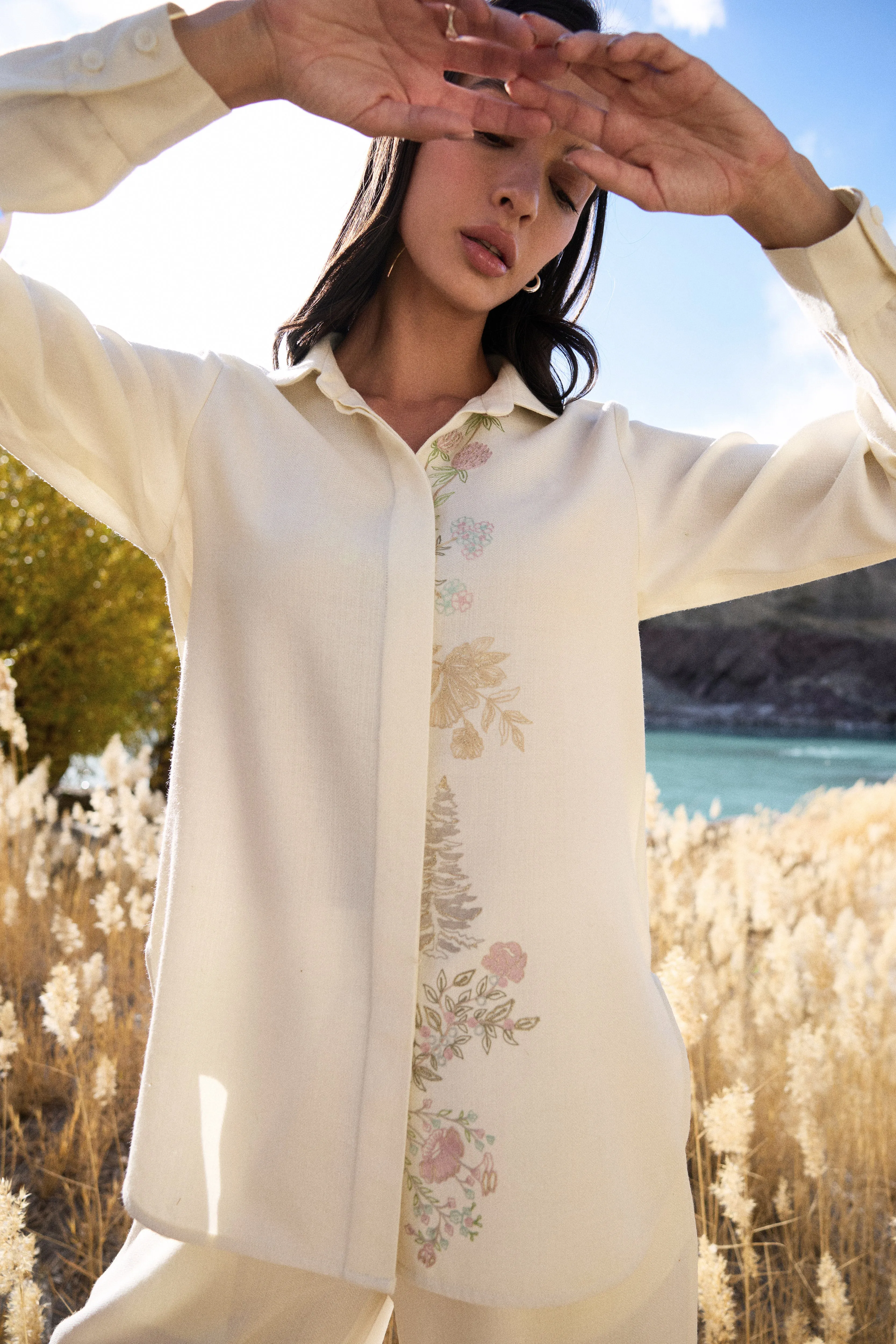 Nyoma Woollen Shirt (Pastels & Ivory)