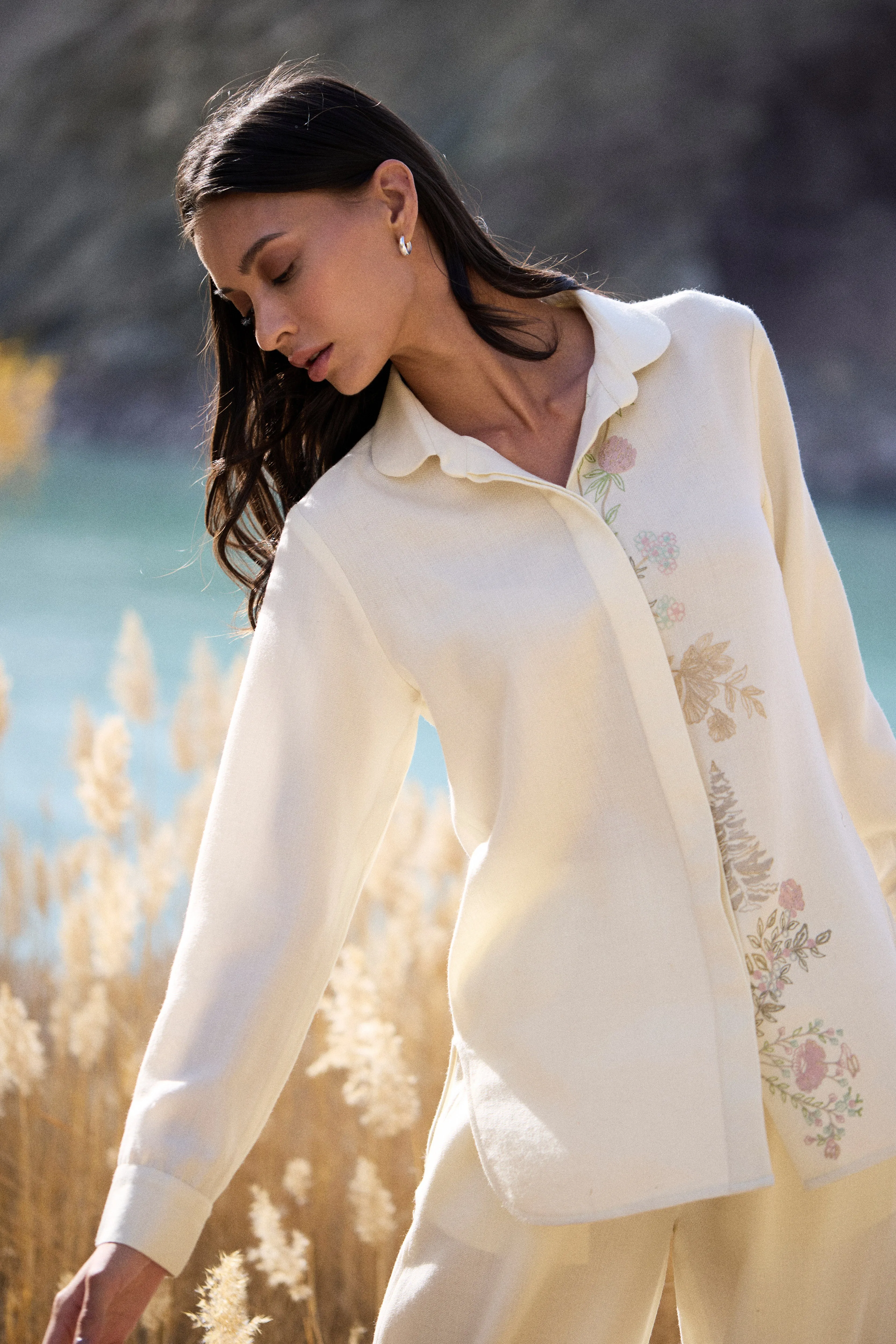 Nyoma Woollen Shirt (Pastels & Ivory)