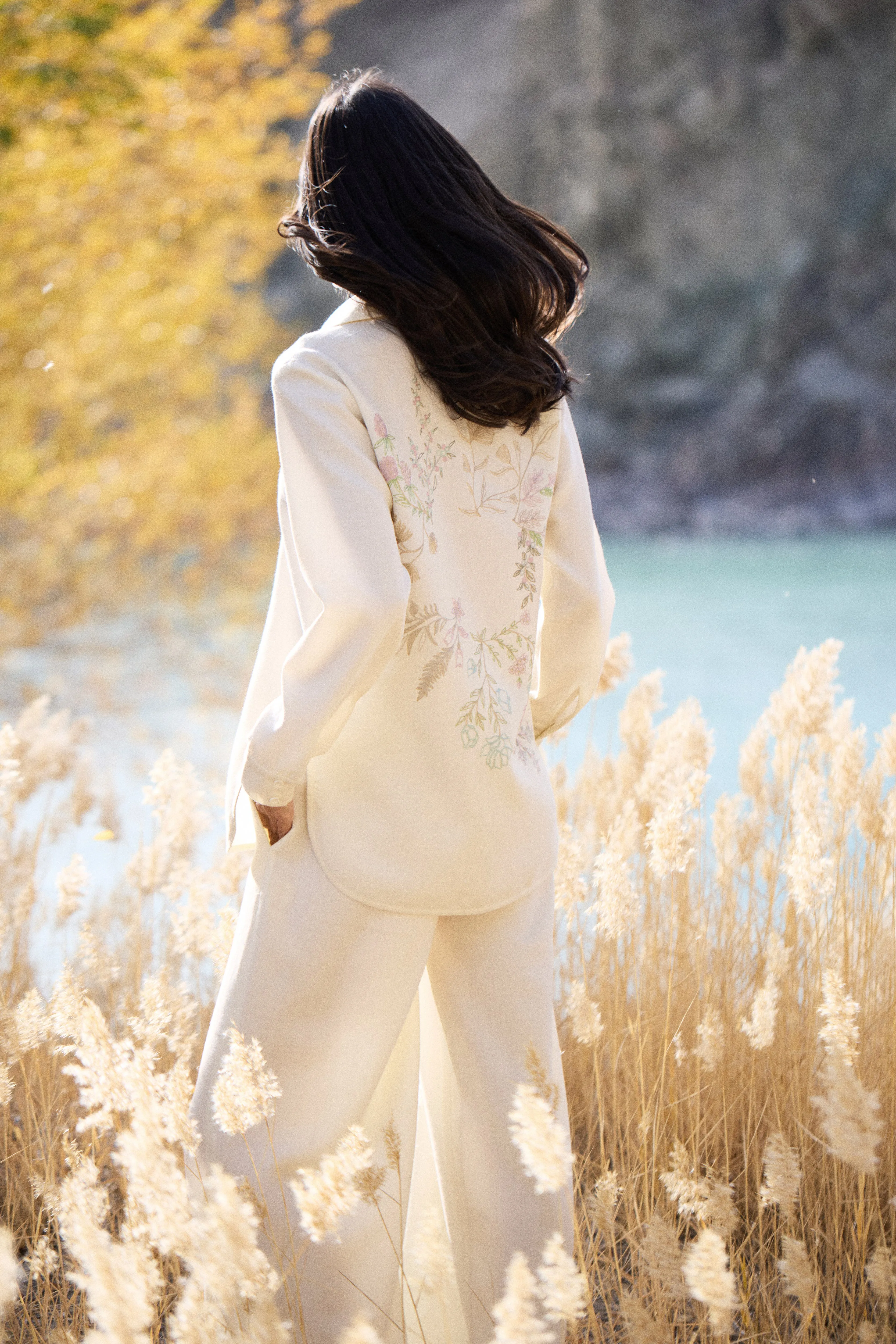 Nyoma Woollen Shirt (Pastels & Ivory)