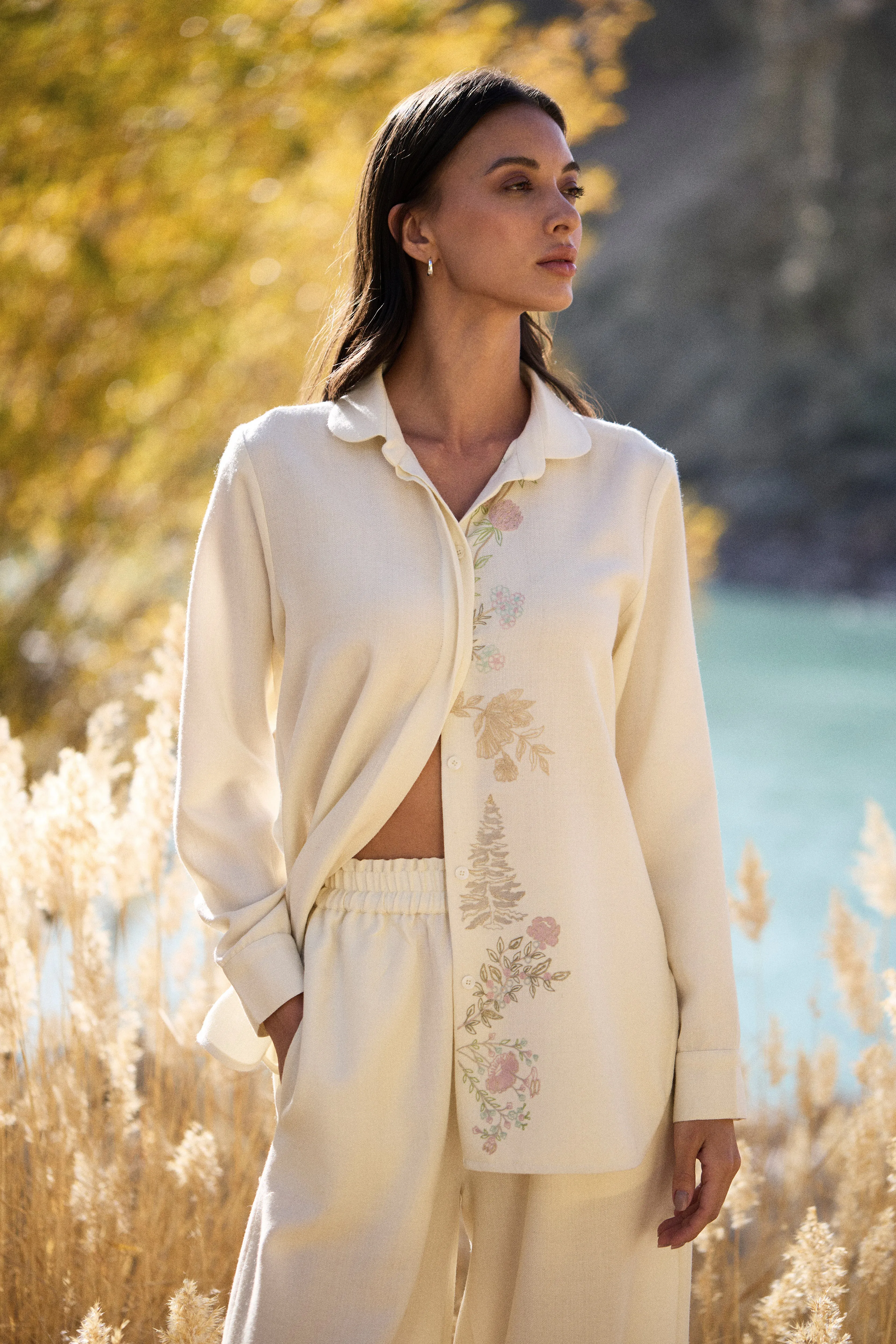 Nyoma Woollen Shirt (Pastels & Ivory)