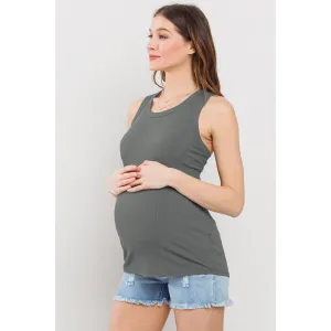 Olive Scoop Neck Tank