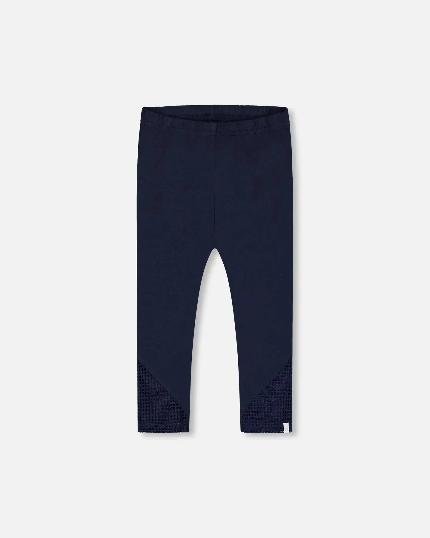 Organic Cotton Capri Leggings With Mesh Navy Blue
