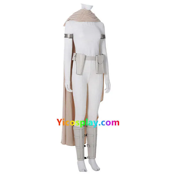 Padme Costume Amidala Clone Wars White Battle Outfit for Adults