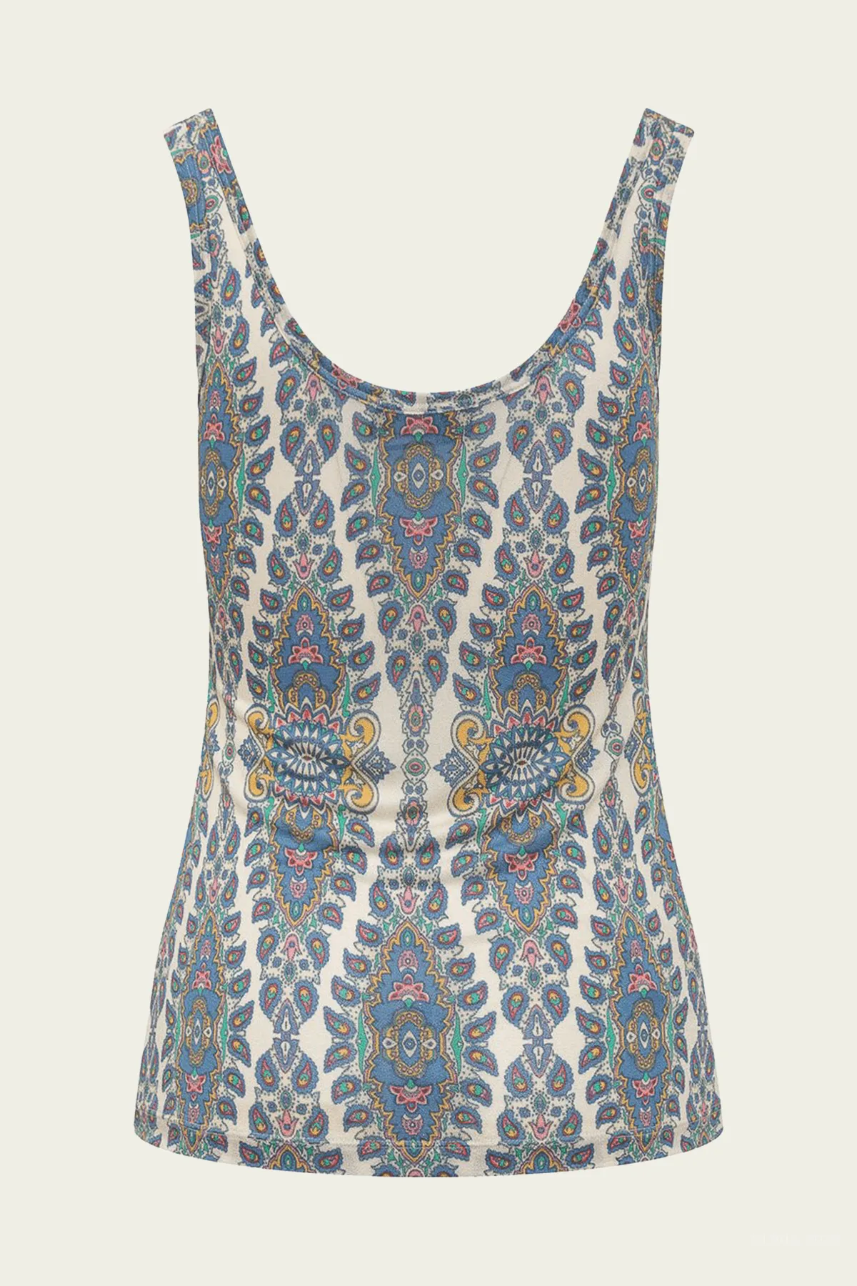 Paisley-Print Tank Top in Blue Multi