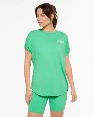 PALM CUFFED SLEEVE TEE JADE