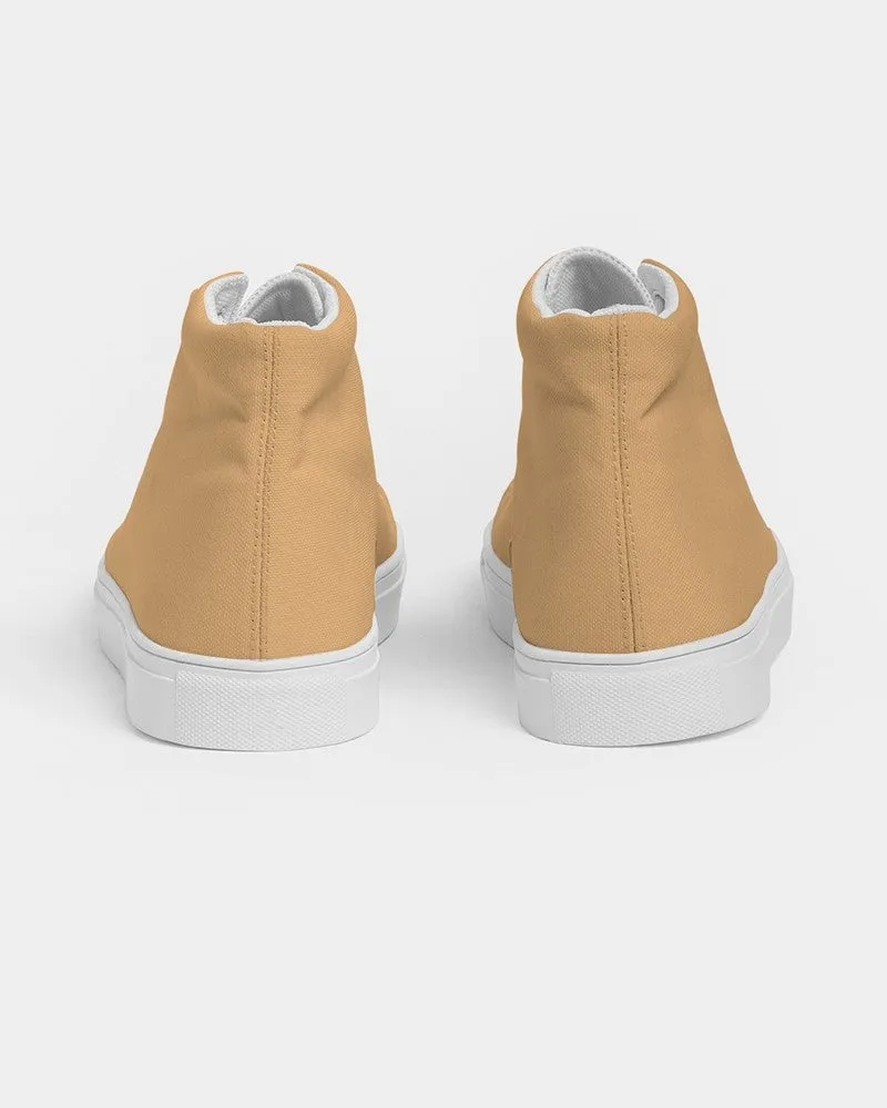 Pastel Orange Men's High-top Canvas Sneakers | Men's | Bright Pastel Orange | C0M30Y60K0