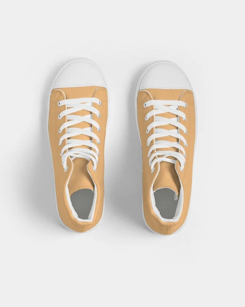 Pastel Orange Men's High-top Canvas Sneakers | Men's | Bright Pastel Orange | C0M30Y60K0