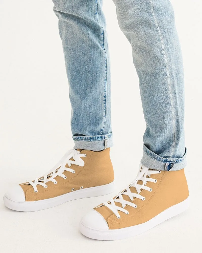 Pastel Orange Men's High-top Canvas Sneakers | Men's | Bright Pastel Orange | C0M30Y60K0