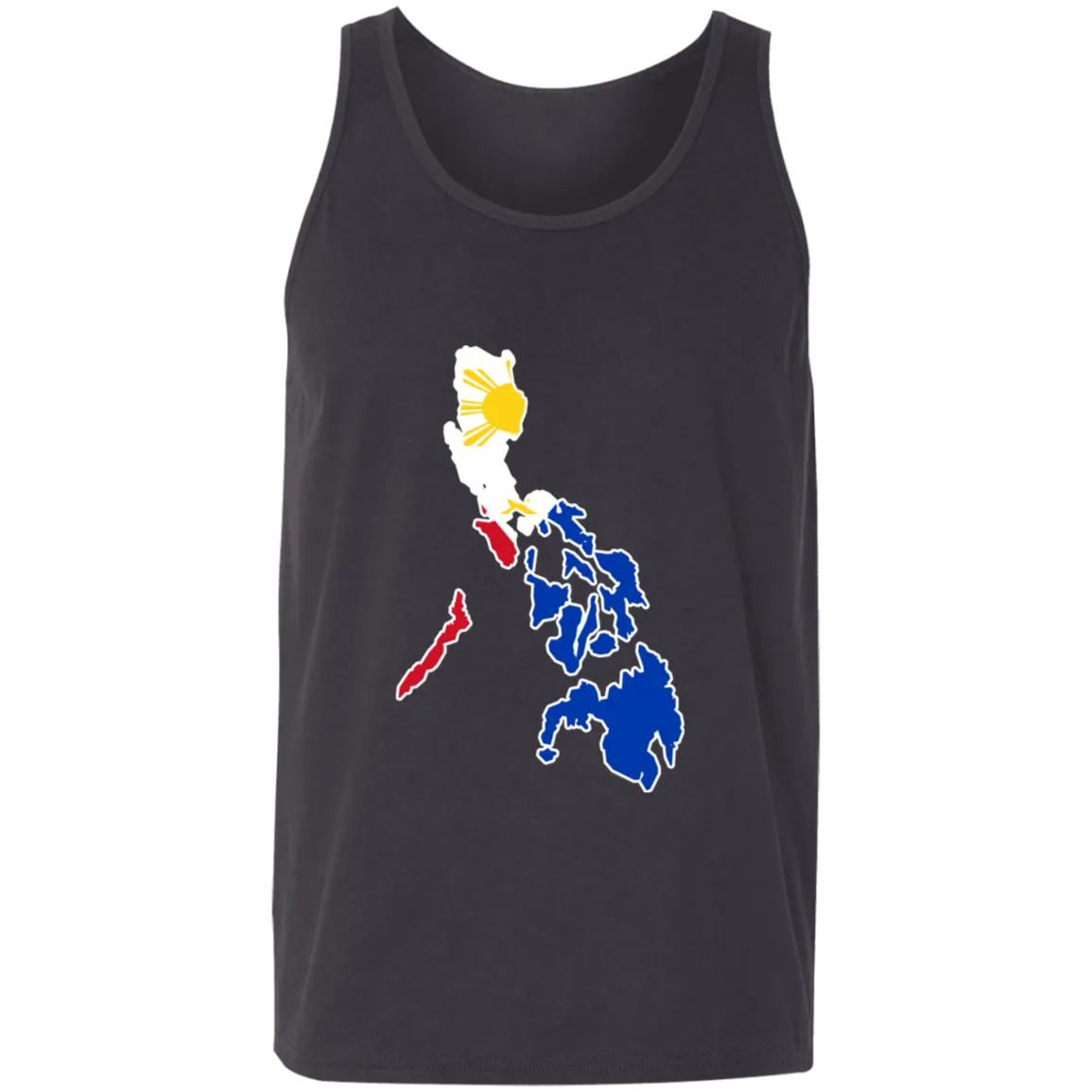 Philippine Map with Flag Outline Unisex Cotton Tank Top