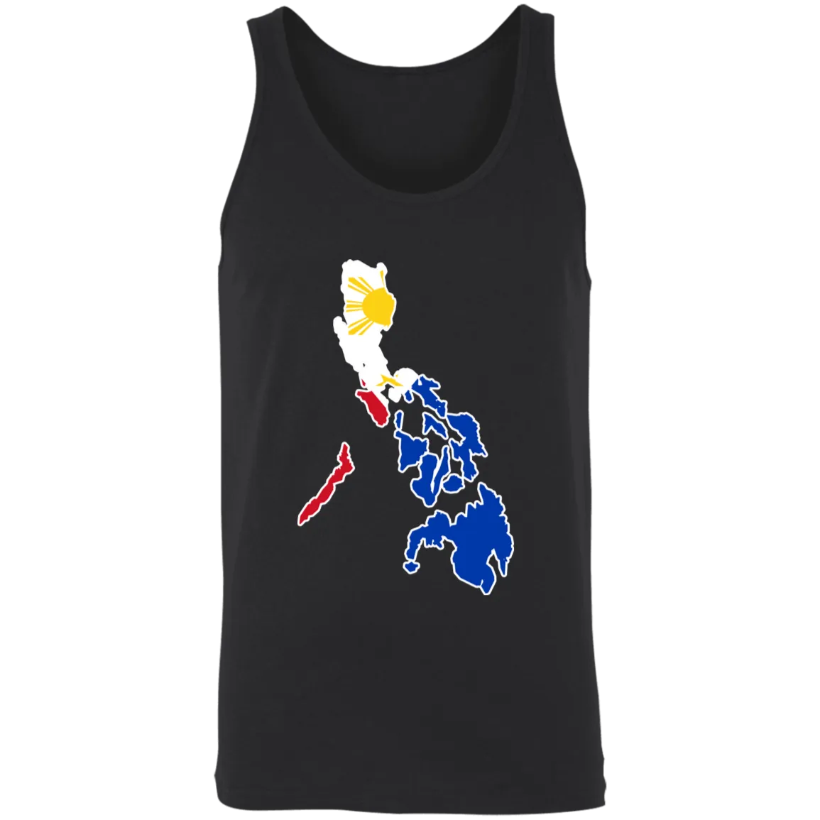 Philippine Map with Flag Outline Unisex Cotton Tank Top