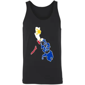Philippine Map with Flag Outline Unisex Cotton Tank Top