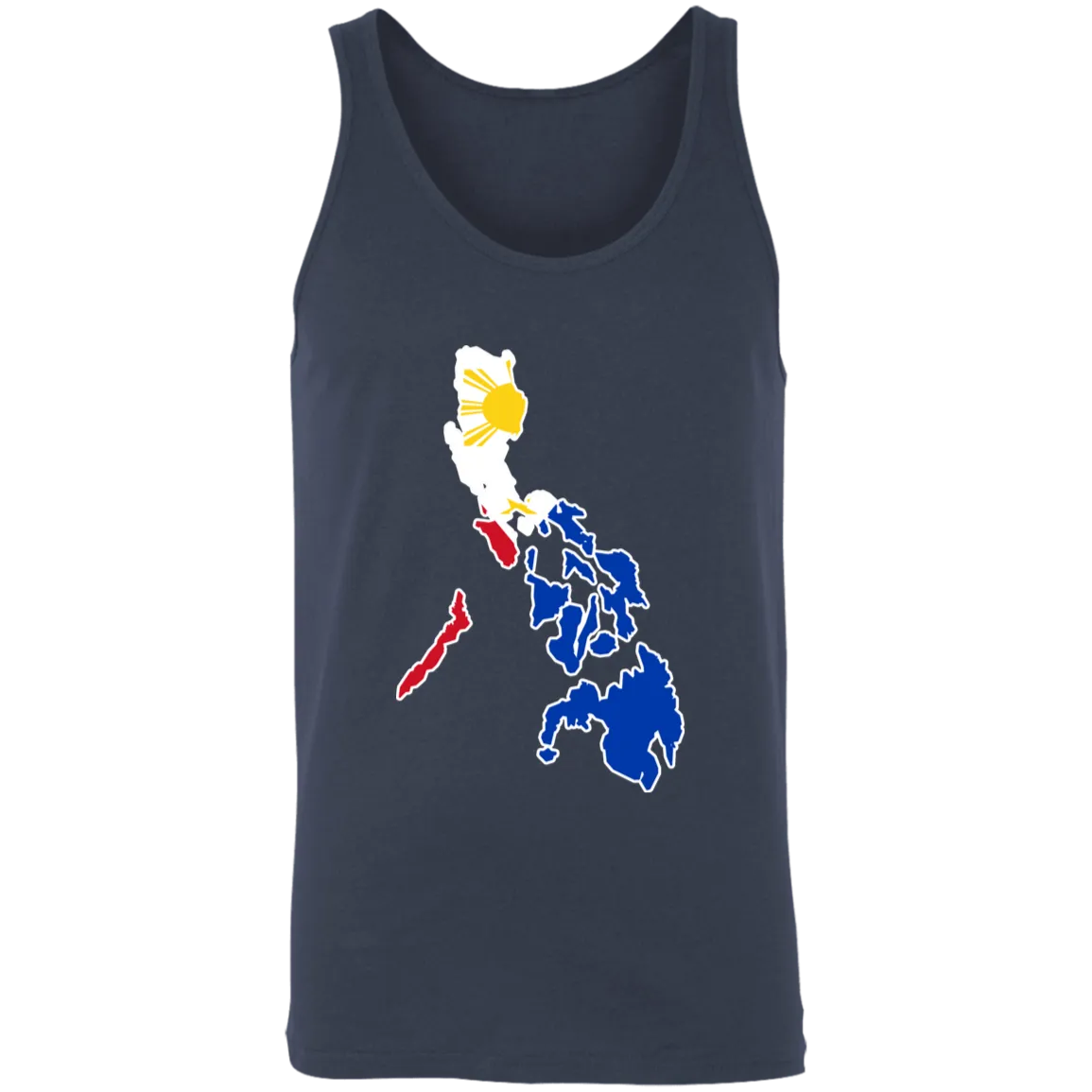 Philippine Map with Flag Outline Unisex Cotton Tank Top