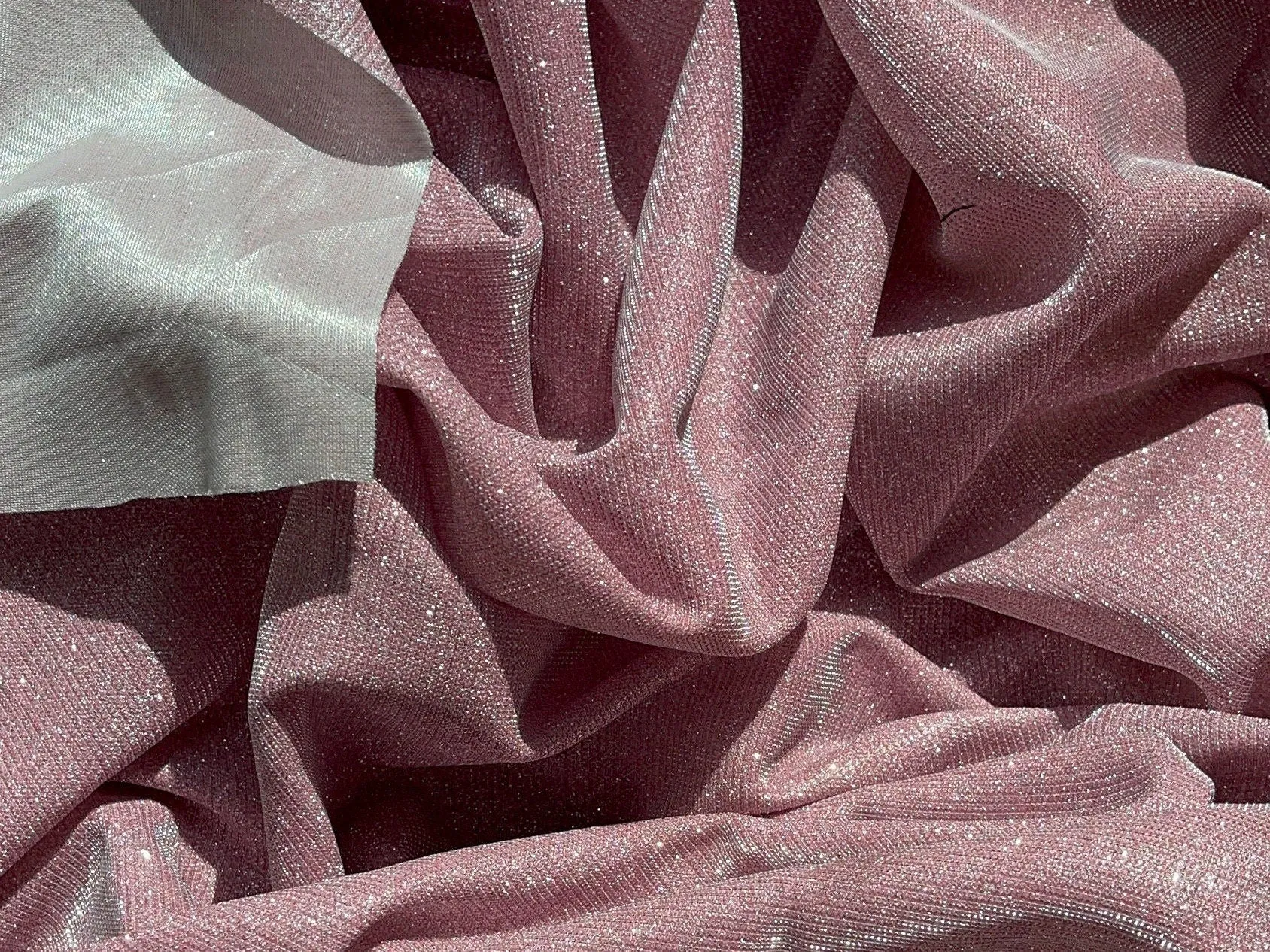 Pink Blush Lurex Glitter Fabric, Glimmer Pink Shimmer Fabric, Blush Pink Glitter Fabric for Dress, Blush Metallic Lurex