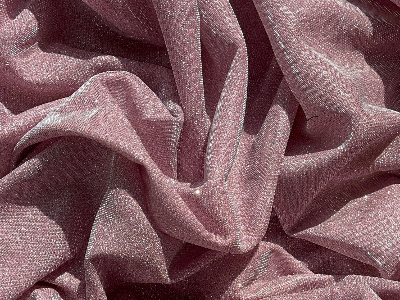 Pink Blush Lurex Glitter Fabric, Glimmer Pink Shimmer Fabric, Blush Pink Glitter Fabric for Dress, Blush Metallic Lurex