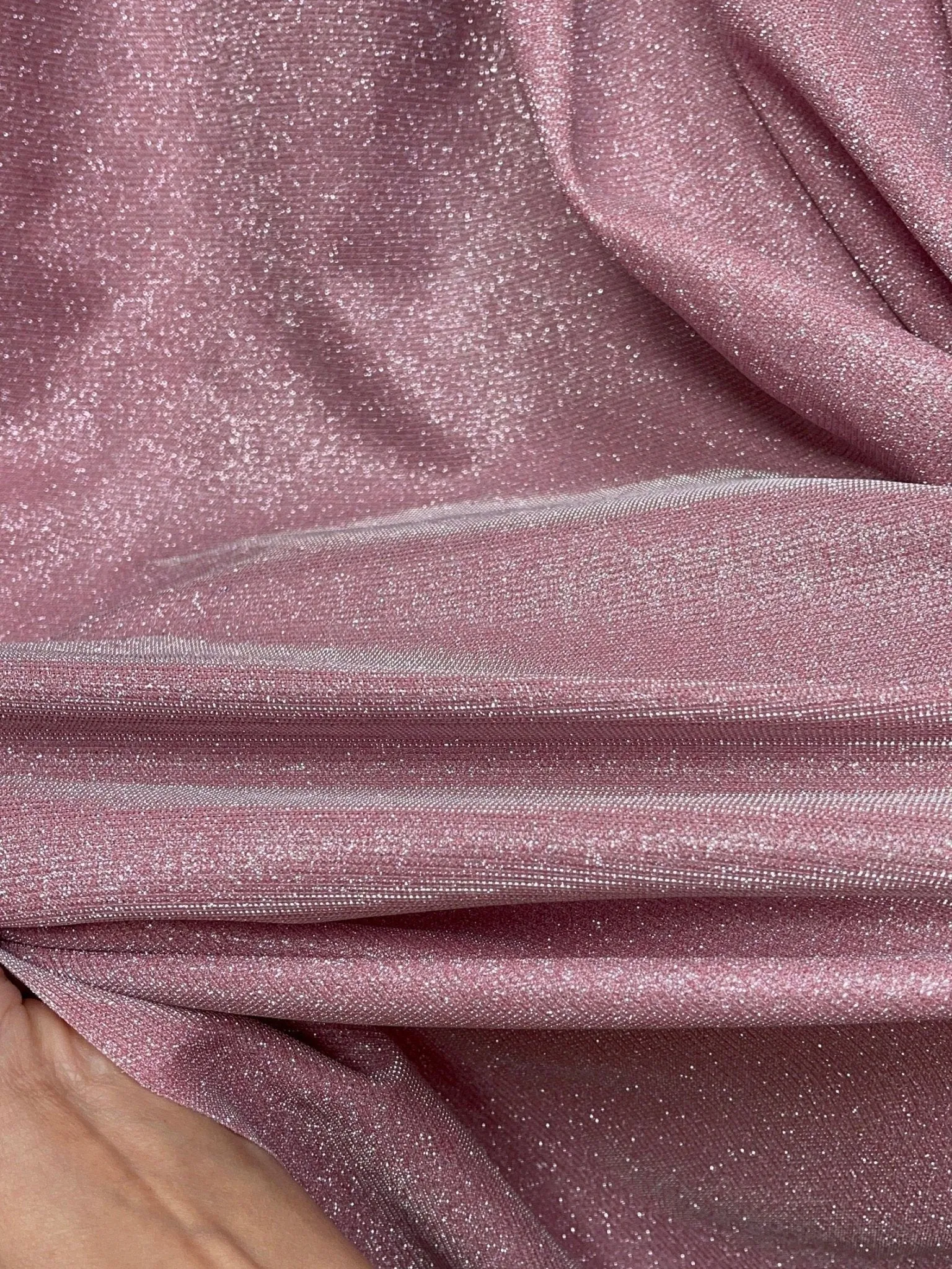 Pink Blush Lurex Glitter Fabric, Glimmer Pink Shimmer Fabric, Blush Pink Glitter Fabric for Dress, Blush Metallic Lurex
