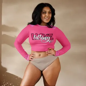 Pink Recycled Long-Sleeve Crop Top