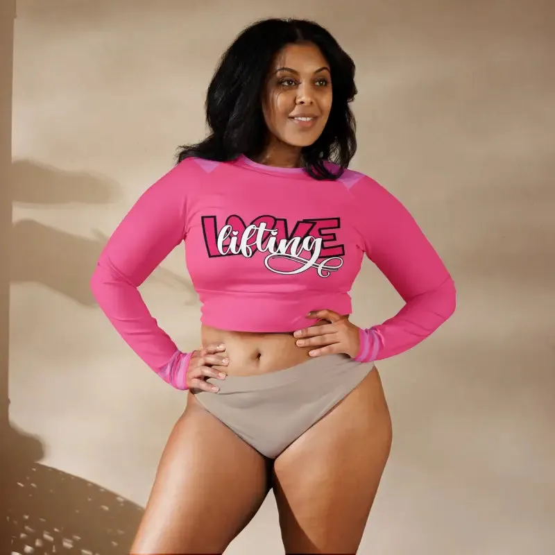 Pink Recycled Long-Sleeve Crop Top