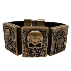 Pirate leather wrist cuff bracelet